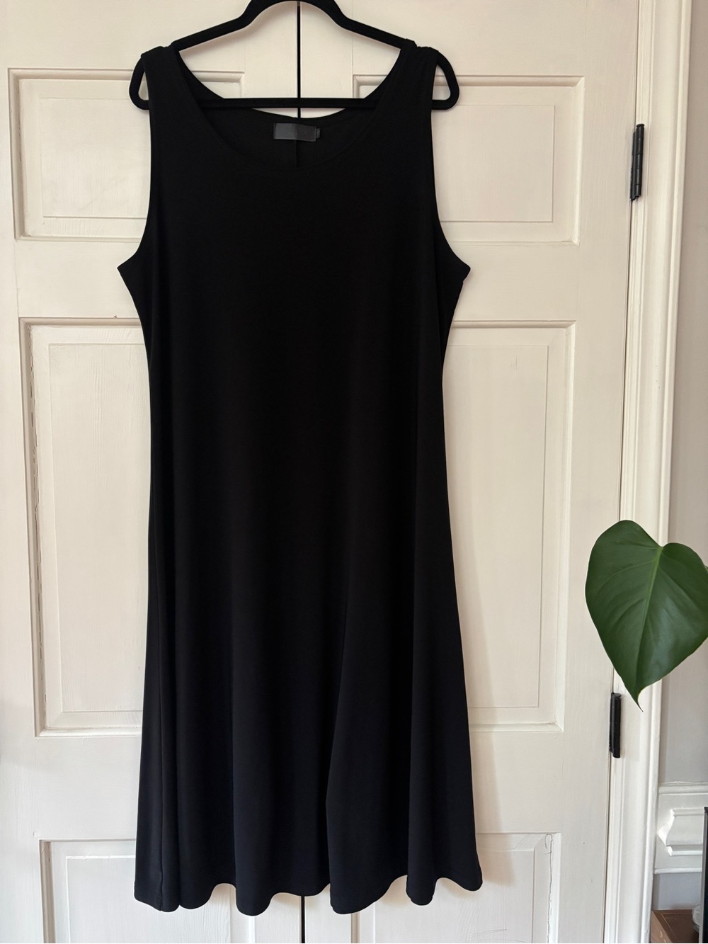 Sympli Nu Tank Lagenlook Dress Size 18 Slinky Jersey Black A Line Sleeveless - Picture 5 of 16
